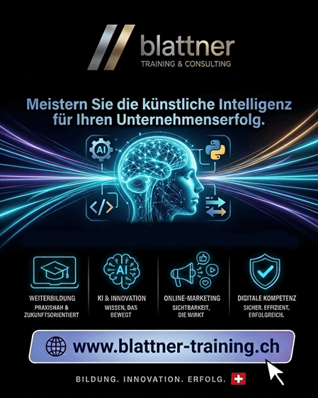 Blattner Training & Consulting bietet praxisnahe KI-Schulungen für jedes Bedürfnis